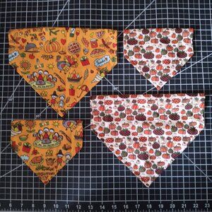 Thanksgiving Pumpkins Turkey Autumn Reversible Over the Collar Dog Bandanas